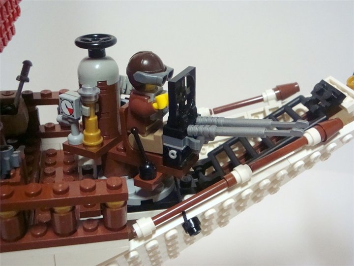 LEGO MOC - Steampunk Machine - Steampunk styled 'Scarlet Sails': Стрелок следит за небом.