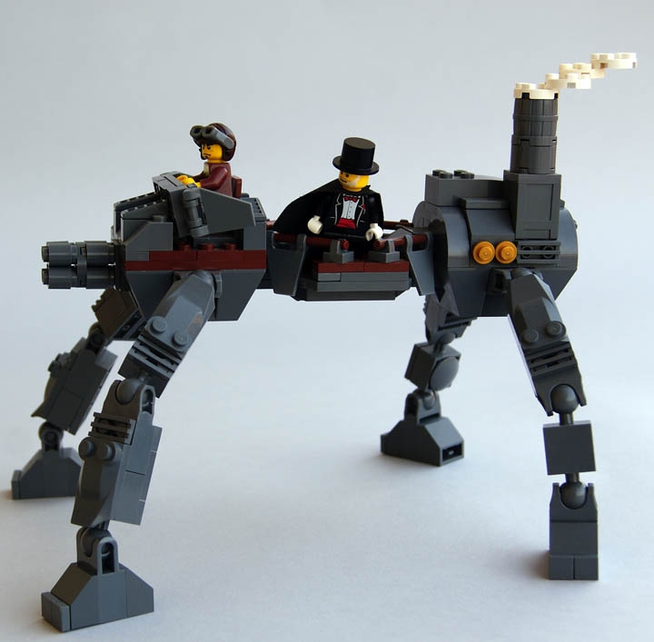 LEGO MOC - Steampunk Machine - Steampunk Walker: Вид  сбоку.