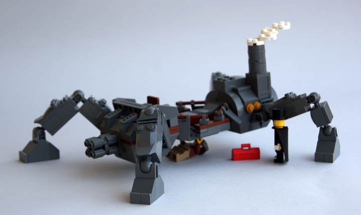 LEGO MOC - Steampunk Machine - Steampunk Walker: Иногда,конечно  шагоход тоже надо чинить.