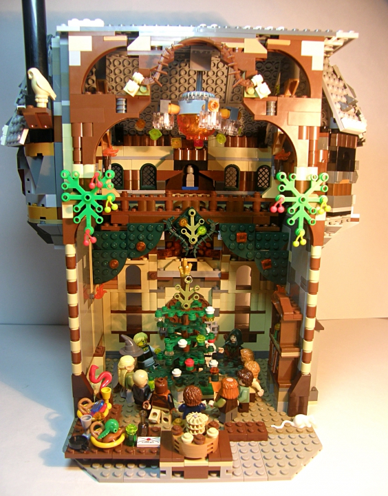 LEGO MOC - New Year's Brick 2014 - Старый исландский новогодний дом: Праздник общим планом.