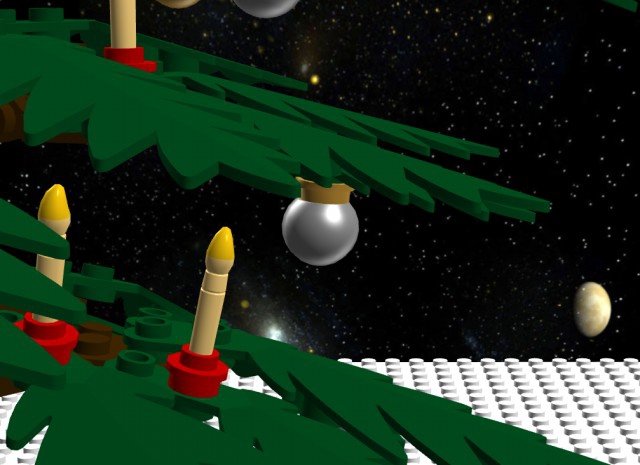 LEGO MOC - New Year's Brick 2014 - Рождественский вечер: Повсюду висят шары и горят свечи