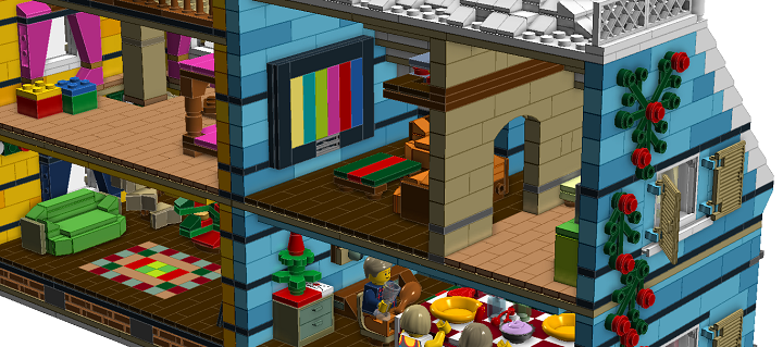 LEGO MOC - New Year's Brick 2014 - Новый Год в семейном доме: Телевизор, который ничего не покажет в эту новогоднюю ночь.