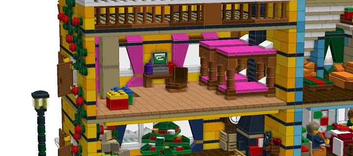 LEGO MOC - New Year's Brick 2014 - Новый Год в семейном доме: Детская. Все игрушки в ящиках, потому что детишки убрались и готовы к приходу Деда Мороза.