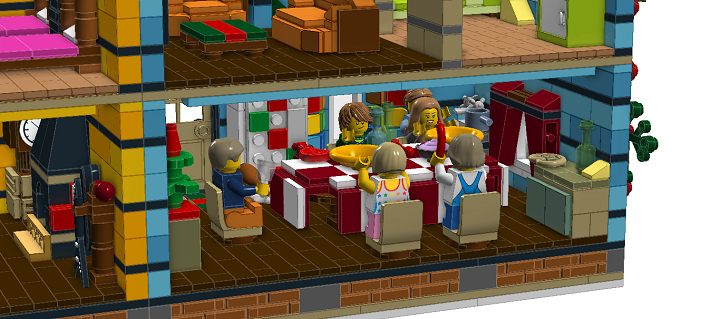 LEGO MOC - New Year's Brick 2014 - Новый Год в семейном доме: Уютная кухня, на которой сейчас пир горой.