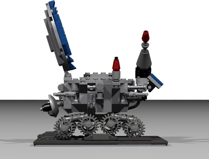 LEGO MOC - 16x16: Technics - Луноход-1 (Аппарат 8ЕЛ № 203): 17 ноября 1970 года станция благополучно прилунилась в Море Дождей, и «Луноход-1» съехал на лунный грунт.<br />
•	В течение первых трёх месяцев запланированной работы помимо изучения поверхности аппарат выполнял ещё и прикладную программу, в ходе которой отрабатывал поиск района посадки лунной кабины. После выполнения программы луноход проработал на Луне в три раза больше своего первоначально рассчитанного ресурса (3 месяца). За время нахождения на поверхности Луны «Луноход-1» проехал 10 540 м, обследовав площадь в 80 000 м2, передал наЗемлю 211 лунных панорам и 25 тысяч фотографий. Максимальная скорость движения составила 2 км/час. Суммарная длительность активного существования Лунохода составила 301 сутки 06 ч 37 мин. За 157 сеансов с Землёй было выдано 24 820 радиокоманд. Прибор оценки проходимости отработал 537 циклов определения физико-механических свойств поверхностного слоя лунного грунта, в 25 точках проведён его химический анализ.