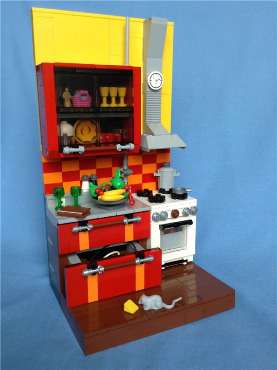 LEGO MOC - 16x16: Technics - Gas-stove: Нижний тоже выдвигается.