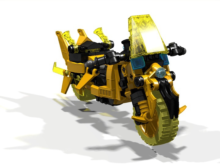 LEGO MOC - Mini-contest 'Lego Technic Motorcycles' - Motorcycle 'Wasp': Переднее колесо может поворачиваться. <br />
№1: Движение вперед.