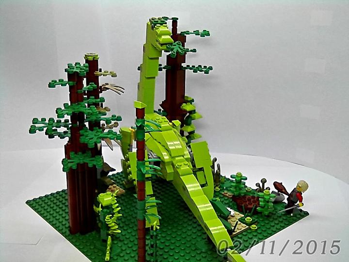 LEGO MOC - Jurassic World - Трагическая былина о зауроподе: '...знатный зверюга!...шкварок нажарю...'