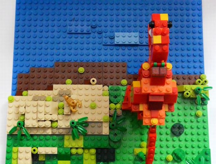 LEGO MOC - Jurassic World - Тираннозавр РЕКС на берегу озера! 
