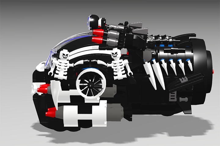 LEGO MOC - Submersibles - Черная борода: В режиме максимальной скрытности, на малом ходу, для управления и маневрирования используются поворотные подруливающие устройства в сочетании с плавниковыми стабилизаторами.