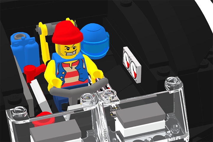 LEGO MOC - Submersibles - Черная борода: - Для управления субмариной достаточно всего одного пилота. Не стесняйтесь, загляните в кабину. Копит из бронированного армированного стекла обеспечивает расширенный обзор для лучшей оценки обстановки и ведения атаки. Удобное кожаное кресло и декоративные панели обеспечивают комфорт и удобство пилота во время выполнения боевых задач.