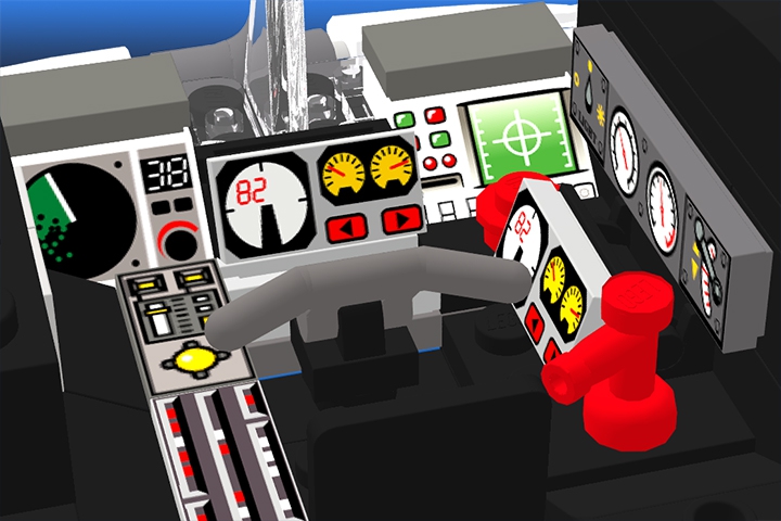 LEGO MOC - Submersibles - Черная борода:  Наши инженеры оснастили кабину лучшими образцами трофейной гидроакустической техники и контрольно измерительными приборами.  Так же в кабине раскреплено водолазное оборудование на случай аварийной ситуации - Объединенная Пиратская Корпорация заботится о безопасности своих сотрудников... 'Зачем в кабине большая красная кнопка?' - а это вам, пока рыбий жир на губах не обсох, рановато еще знать!