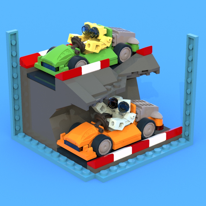 LEGO MOC - Battle of the Masters 'In cube' - Гонки роботов на картингах: По высоте как раз вмещается в заданный куб. Вот такая сценка, надеюсь, многим придётся по душе! )))