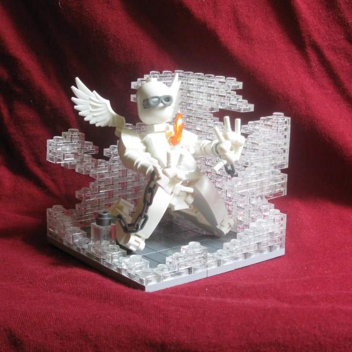 LEGO MOC - Battle of the Masters 'In cube' - Зажатый в рамки: Идея работы - творец, зажатый в рамках.<br />
Поскольку темы для работы не дано, решено было ограничения превратить в тему. )
