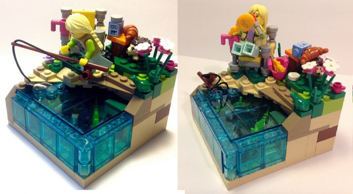LEGO MOC - Battle of the Masters 'In cube' - РЫБАЛКА. Найди отличия.: Она-задумчивая блондинка.