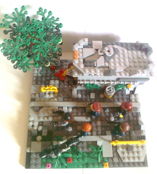 LEGO MOC - Joy and Sadness of Great Victory - Возвращение солдат: Вид с верху.