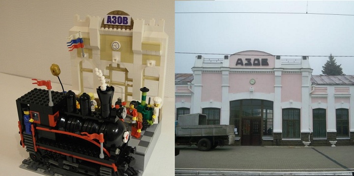 LEGO MOC - Joy and Sadness of Great Victory - Поезд 'Победа': Два вокзала рядом.