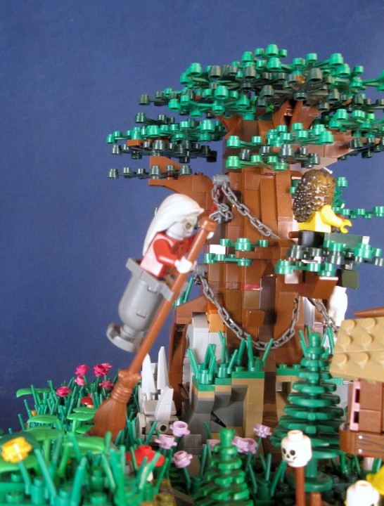LEGO MOC - Russian Tales' Wonders - A green oak-tree by the lukomorye: Баба-яга в ступе...