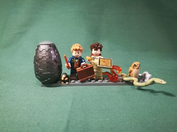 LEGO MOC - Fantastic Beasts And Who Dreams Of Them - Императорский метаморфозмей (Золотой Ужас).: Все минифигурки и животные, использовавшиеся в самоделке.