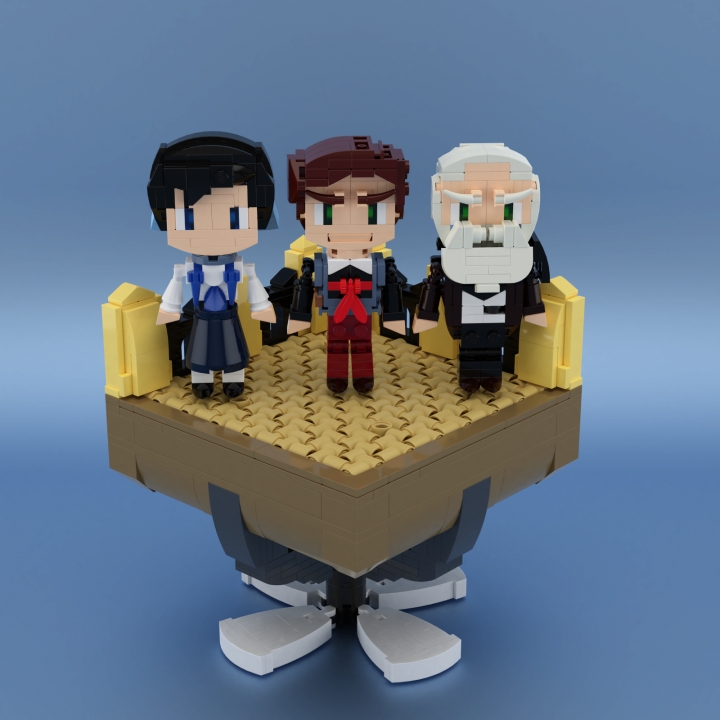 LEGO MOC - 16x16: Chibi - (Chi)Bioshock Infinite : <br></i></center>Технический рендер, показывающий, что все персонажи могут уместиться на основание не только в определенной композиции, но и просто рядом друг с другом.<br />
<br />
<br><br />
Спасибо за просмотр!<br />
<center><i>