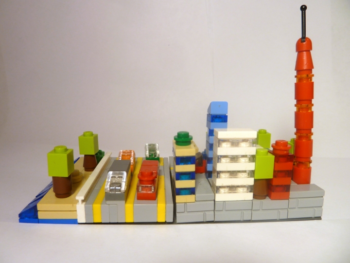 LEGO MOC - 16x16: Micro - Годод Солнечногорск на реке Волшебная.: Вид справа.