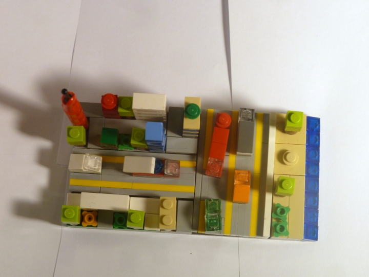 LEGO MOC - 16x16: Micro - Годод Солнечногорск на реке Волшебная.: Вид сверху. 