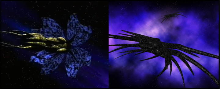 LEGO MOC - LEGO-конкурс 'Путь к звездам' - 'Вавилон-5': Ворлоны против Теней : Работа основана на вселенной сериала 'Вавилон-5'. Так получилось, что практически никто не собирал корабли древних - захотелось это исправить. Звездолеты в самом сериале выглядели следующим образом.