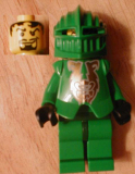 LEGO cas266 Knights Kingdom II - Rascus with Gold Pattern Armor, Plain Torso, Dark Green Hips and Helmet