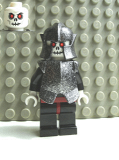 LEGO cas331 Fantasy Era - Skeleton Warrior 5, White, Speckled Breastplate and Helmet, Dark Red Hips and Black Legs