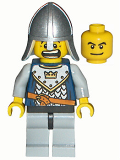 LEGO cas341 Fantasy Era - Crown Knight Scale Mail with Crown, Helmet with Neck Protector, Dual Sided Head
