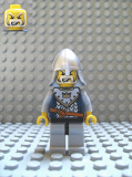 LEGO cas343 Fantasy Era - Crown Knight Scale Mail with Crown, Helmet with Neck Protector, White Moustache and Beard