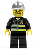 LEGO cty0088 Fire - Reflective Stripes, Black Legs, Silver Fire Helmet, Glasses and Beard