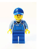 LEGO cty0526 Overalls with Tools in Pocket Blue, Blue Cap with Hole, Sweat Drops