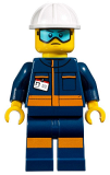 LEGO cty1010 Ground Crew Technician - Male, Jumpsuit and Construction Helmet