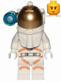 LEGO cty1027 Astronaut - Male, White Spacesuit with Orange Lines, Side Lamp, Smirk and Cheek Lines