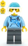 LEGO cty1088 Skier - Female, Bright Light Blue Hoodie, Medium Azure Ski Helmet, Ponytail
