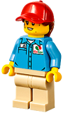 LEGO cty1194 Ground Crew - Female, Medium Blue Shirt with 