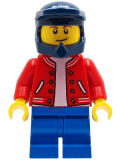 LEGO cty1229 BMX Rider - Male, Red Jacket, Blue Medium Legs, Dark Blue Dirt Bike Helmet