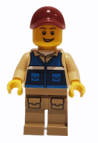 LEGO cty1292 Wildlife Rescue Worker - Male, Dark Red Cap, Blue Vest with 