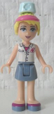 LEGO frnd076a Friends Stephanie, Sand Blue Skirt, White Top with Red Cross Logo, Light Aqua Nurse Hat
