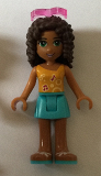 LEGO frnd169 Friends Andrea, Medium Azure Skirt, Bright Light Orange Top with Music Notes, Sunglasses