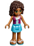 LEGO frnd198 Friends Andrea, Medium Azure Skirt, Magenta Vest Top
