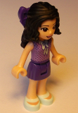 LEGO frnd259 Friends Emma, Dark Purple Skirt, Medium Lavender Top, Light Aqua Shoes, Dark Purple Bow (41342)
