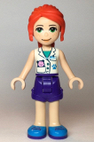 LEGO frnd362 Friends Mia, Purple Shorts, White Vet Vest Top, Red Hair