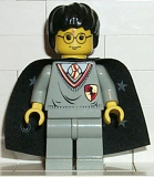 LEGO hp005 Harry Potter, Gryffindor Shield Torso, Light Gray Legs, Black Cape with Stars