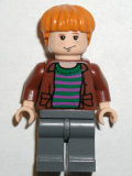 LEGO hp058 Ron Weasley, Brown Open Shirt and Striped Sweater