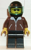 LEGO jbr002 Jacket Brown - Black Legs, Black Helmet, Trans-Light Blue Visor