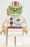 LEGO oct045 Octan - Race Team, White Legs, White Red/Green Striped Helmet, Trans-Light Blue Visor