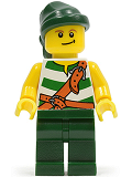 LEGO pi083 Pirate Green / White Stripes, Dark Green Legs, Dark Green Bandana