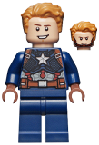 LEGO sh729 Captain America - Detailed Suit, Open Mouth, Reddish Brown Hands